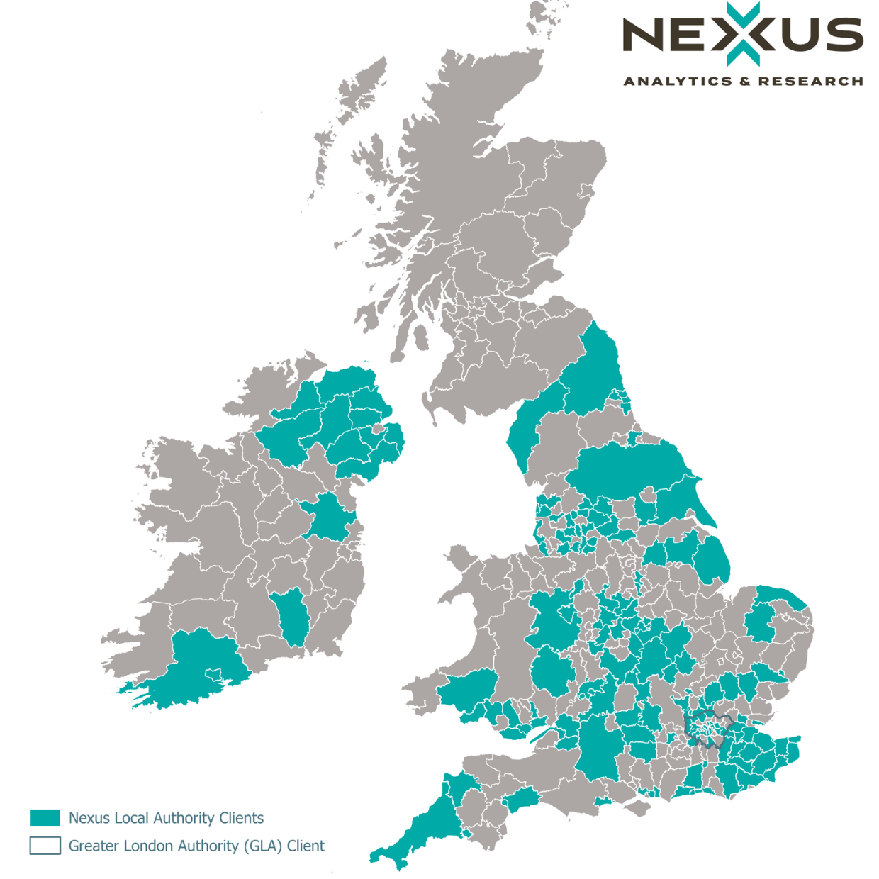 NAR public sector coverage map across the UK and Ireland