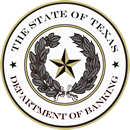 Seal of the State of Texas Department of Banking with a star in the center and circular text around it