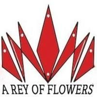 Red floral crown logo above the text “A REY OF FLOWERS”