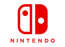 The Nintendo Switch logo, featuring two stylized, rectangular controller icons in red and white above the brand name.