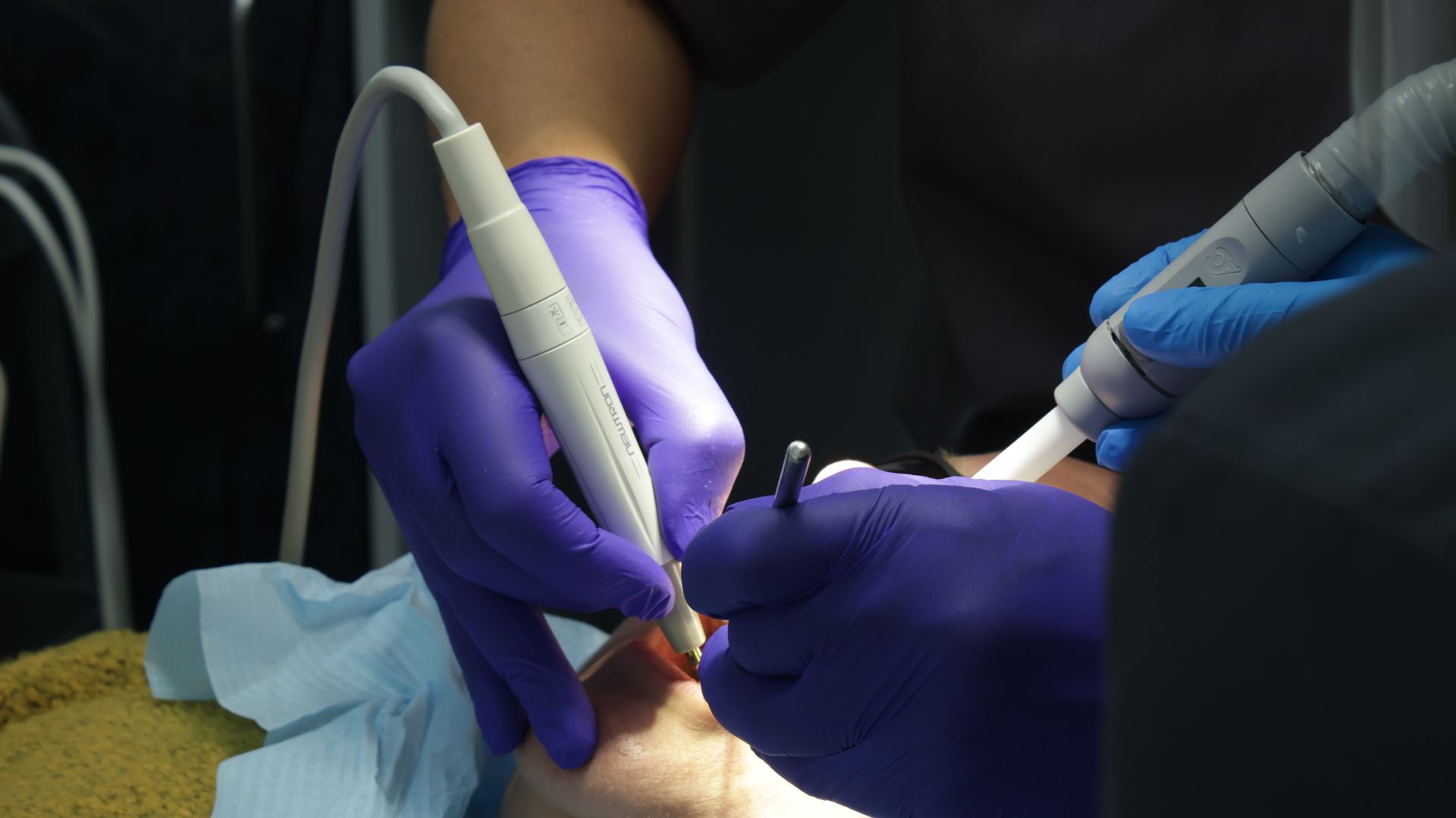 Dental hygienist performing scale and polish in Newton-le-Willows
