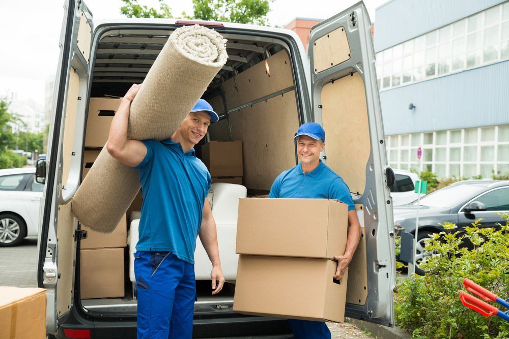Two Men Are Loading Boxes Into a Moving Van — Bondi Removals and Taxi Trucks in Randwick, NSW
