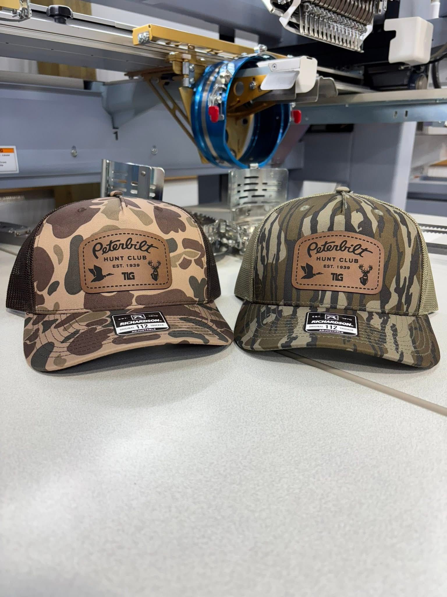 Peterbilt Laser Engraved Leather Patch Hats Big Pine Customs Inc