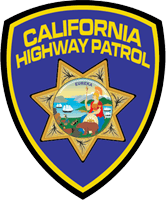 California Highway Patrol badge logo in blue and gold with a central star emblem