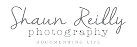 Logo for Shaun Reilly Photography with a cursive gray name and small serif tagline
