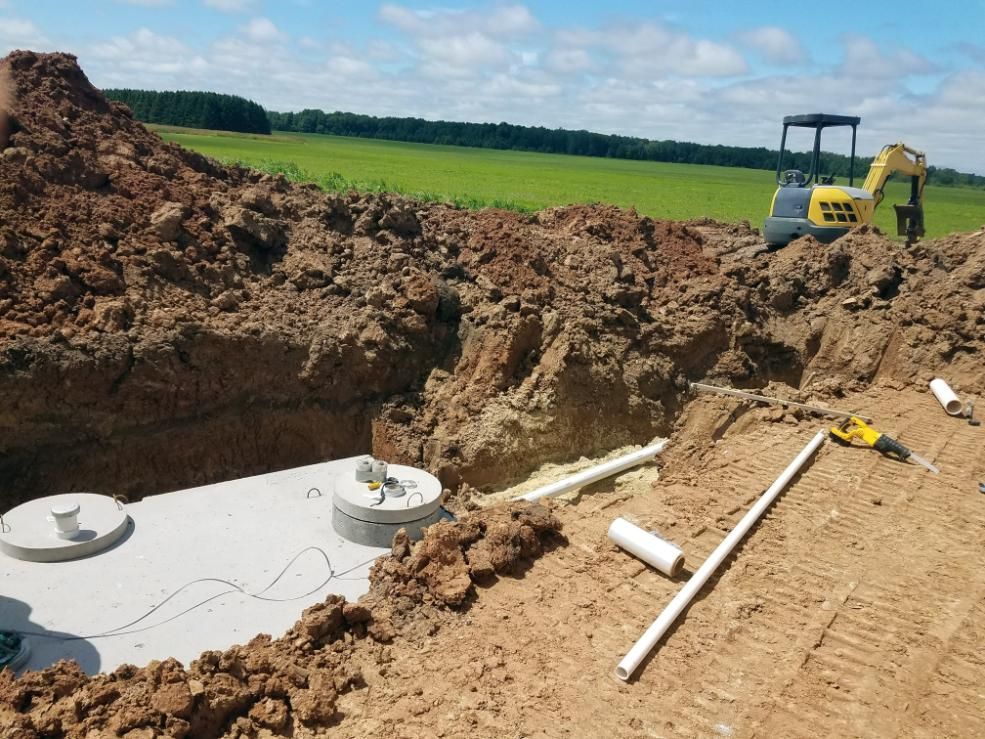 Concrete Septic Tank is Being Built in the Dirt — Approved Plumbing Service in Woolner, NT