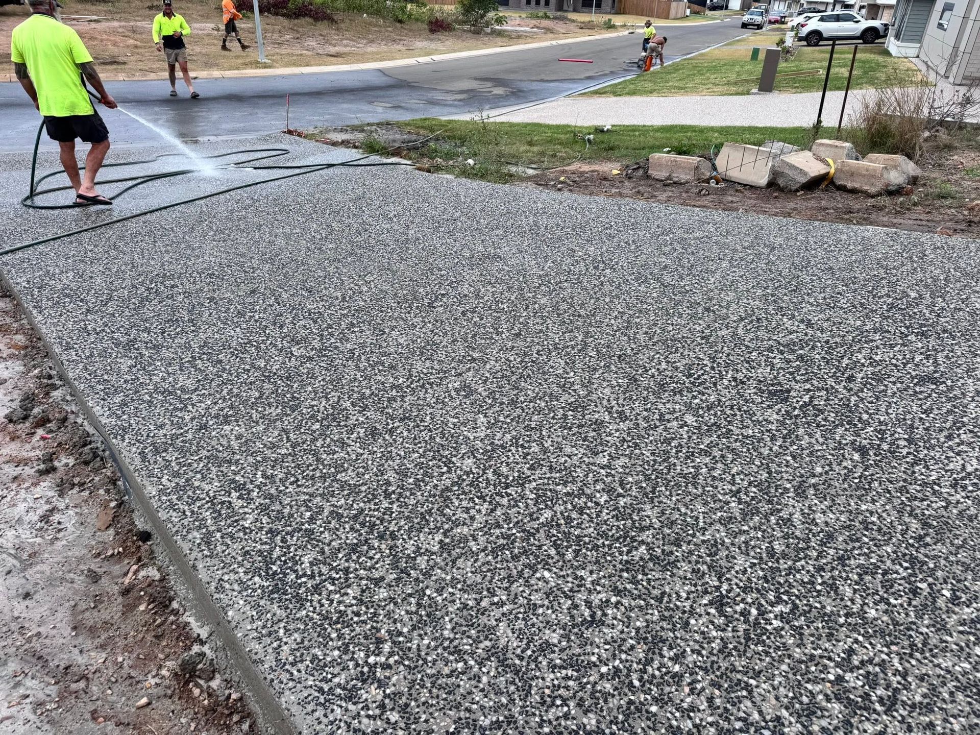 Exposed aggregate driveways
