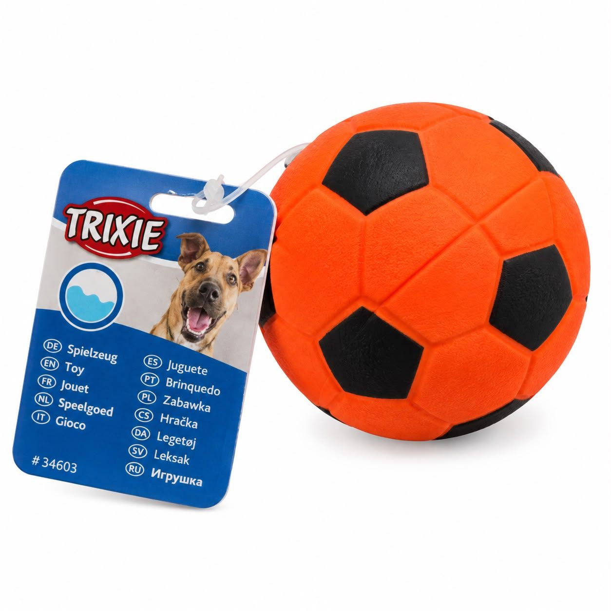 Trixie Voetbal aan Touw β Schuimrubber & Drijvend 6 cm