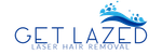 Get Glazed Laser Hair Removal logo in blue with a stylized turquoise wave and droplets