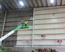 Industrial facility exterior power washed