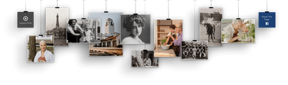 Collage of black-and-white and color wedding photos arranged in a horizontal strip on a white background