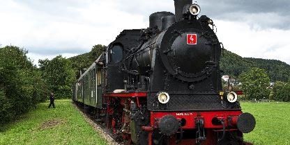 Red and black train