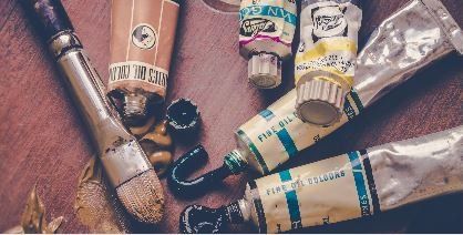 Paint and paint brushes