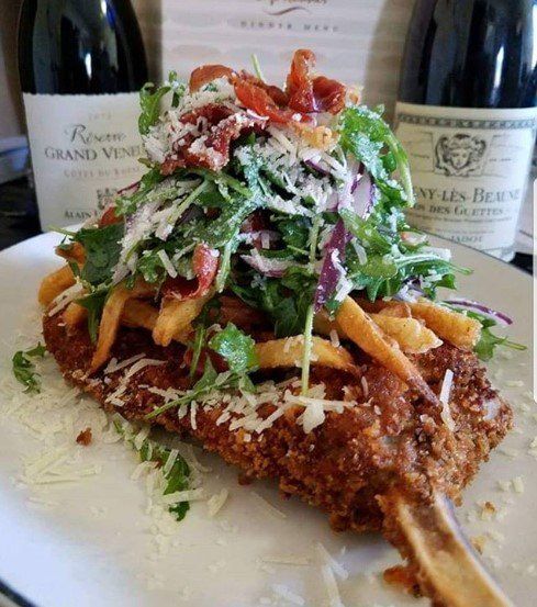Meat with salad