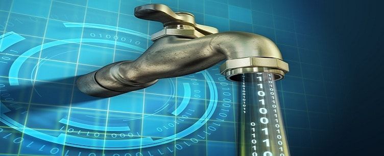 Une image générée par ordinateur d'un robinet avec de l'eau qui en sort.