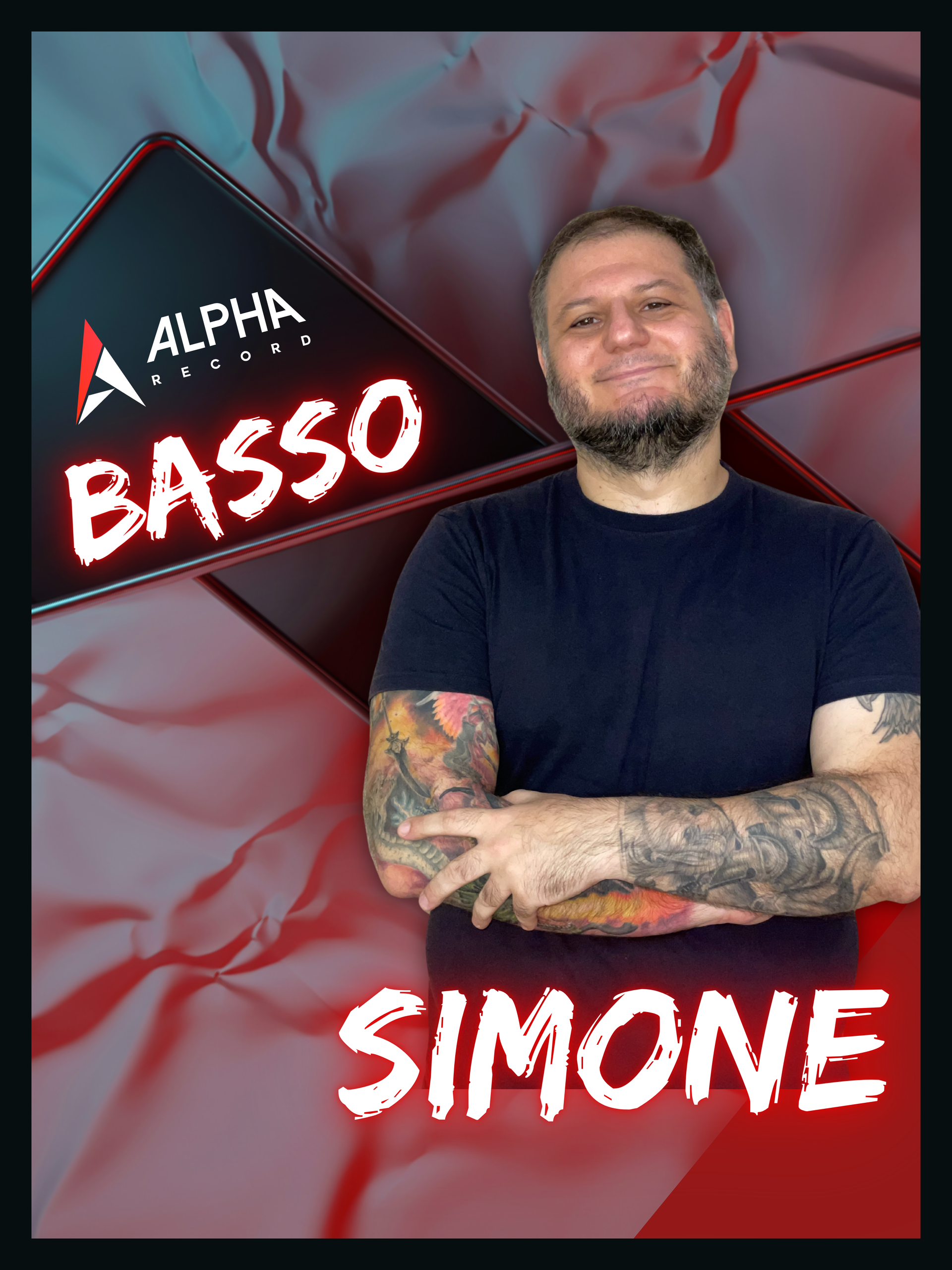 Uomo con tatuaggi, scritte 