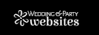 Wedding Party Websites logo in white text with a floral icon on a black background