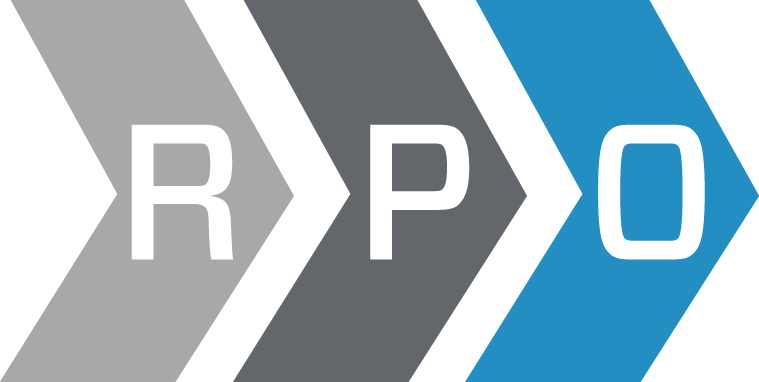 A logo for rpo shows three arrows pointing in opposite directions