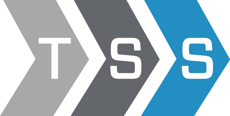 A logo for tss shows three arrows pointing in opposite directions