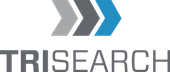 A logo for trisearch with arrows and the word trisearch