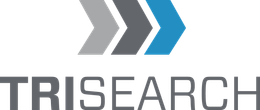 A logo for trisearch with arrows and the word trisearch