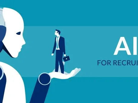 A robot is holding a man in a suit on its arm.