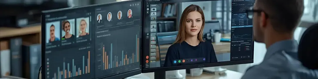 Retail recruiter reviewing resumes and conducting interviews in modern office setting