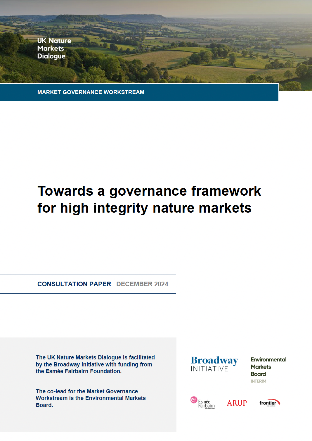 Governance framework consultation cover