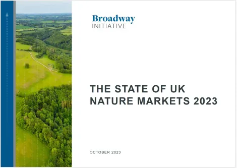 State of UK Nature Markets 2023 report cover