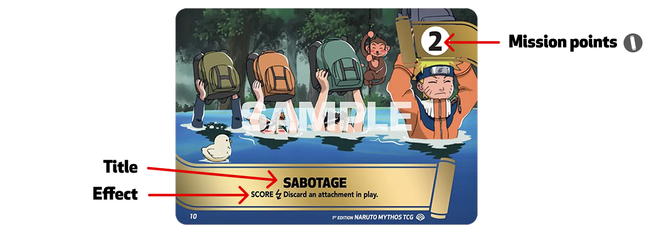 Carta de juego con personajes de anime, título