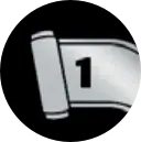 Black-and-white rolled paper icon with the number 1.