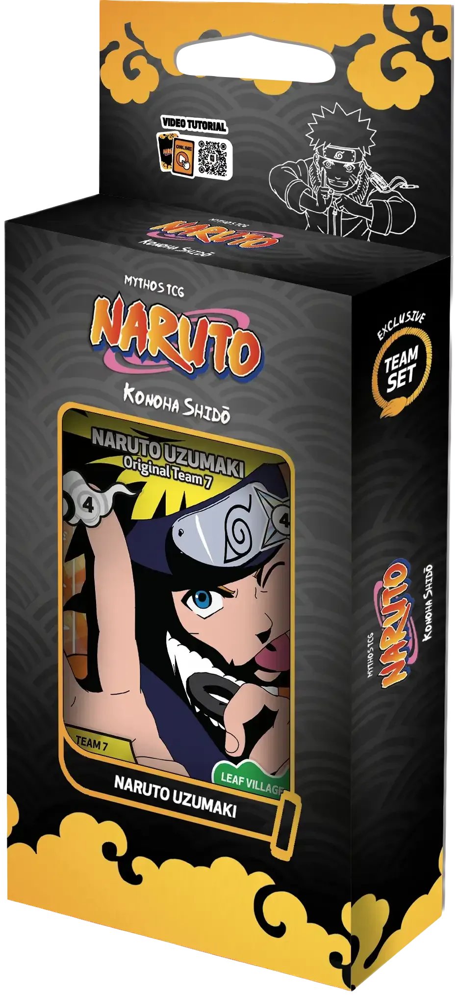 Black Naruto Shippuden box with character art and yellow-orange accents