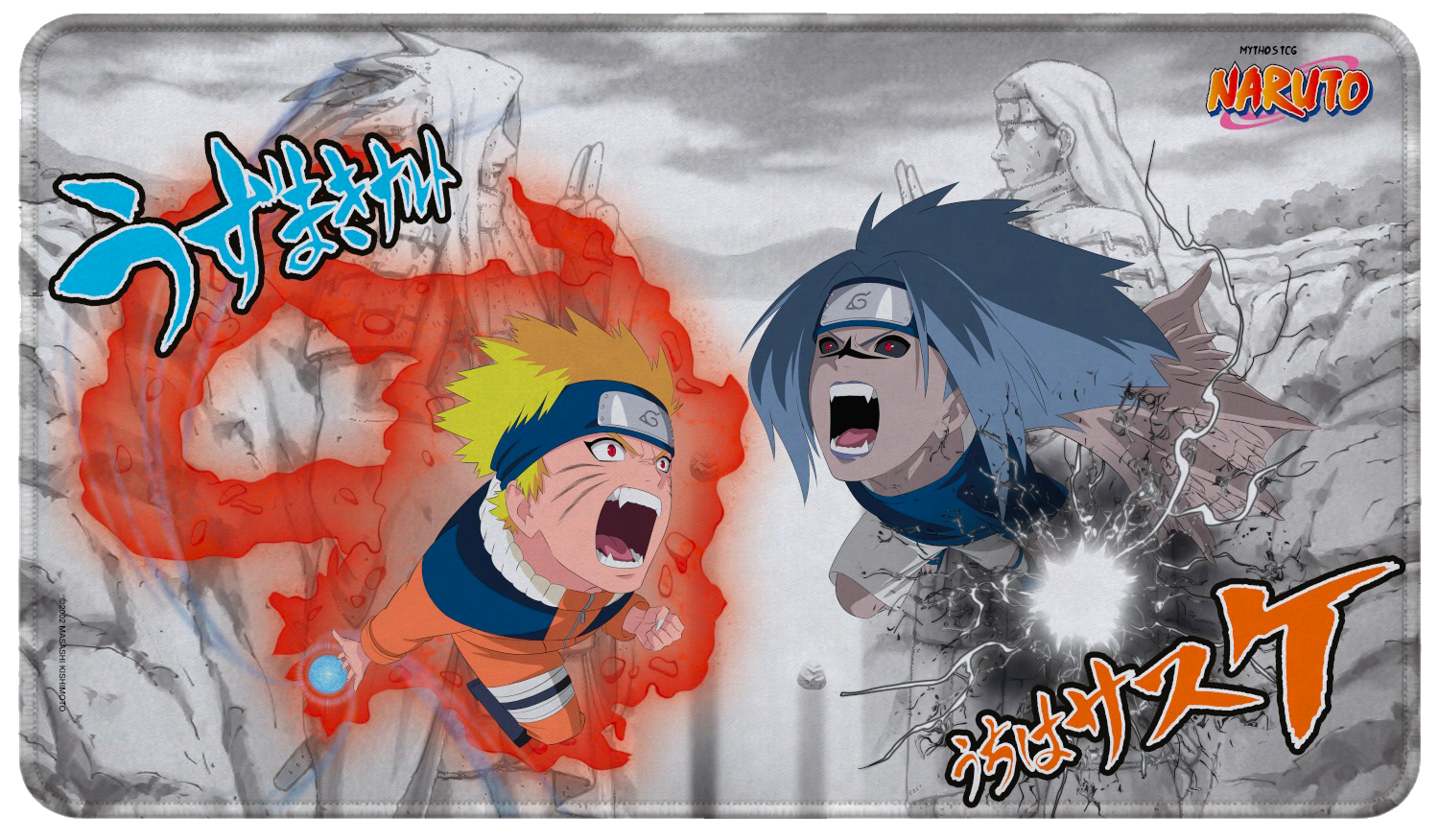 Carta collezionabile di NARUTO Uzumaki con sfondo arancione, ritratto in stile anime e statistiche di attacco negli angoli