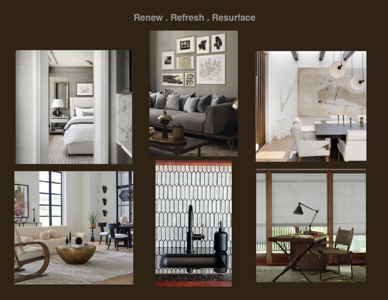 a collage of pictures with the words renew refresh resurface