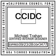 A california council for interior design certification stamp for michael trahan certified interior designer