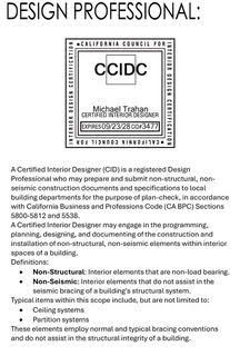 Michael Trahan Certified Interior Designer Certificate