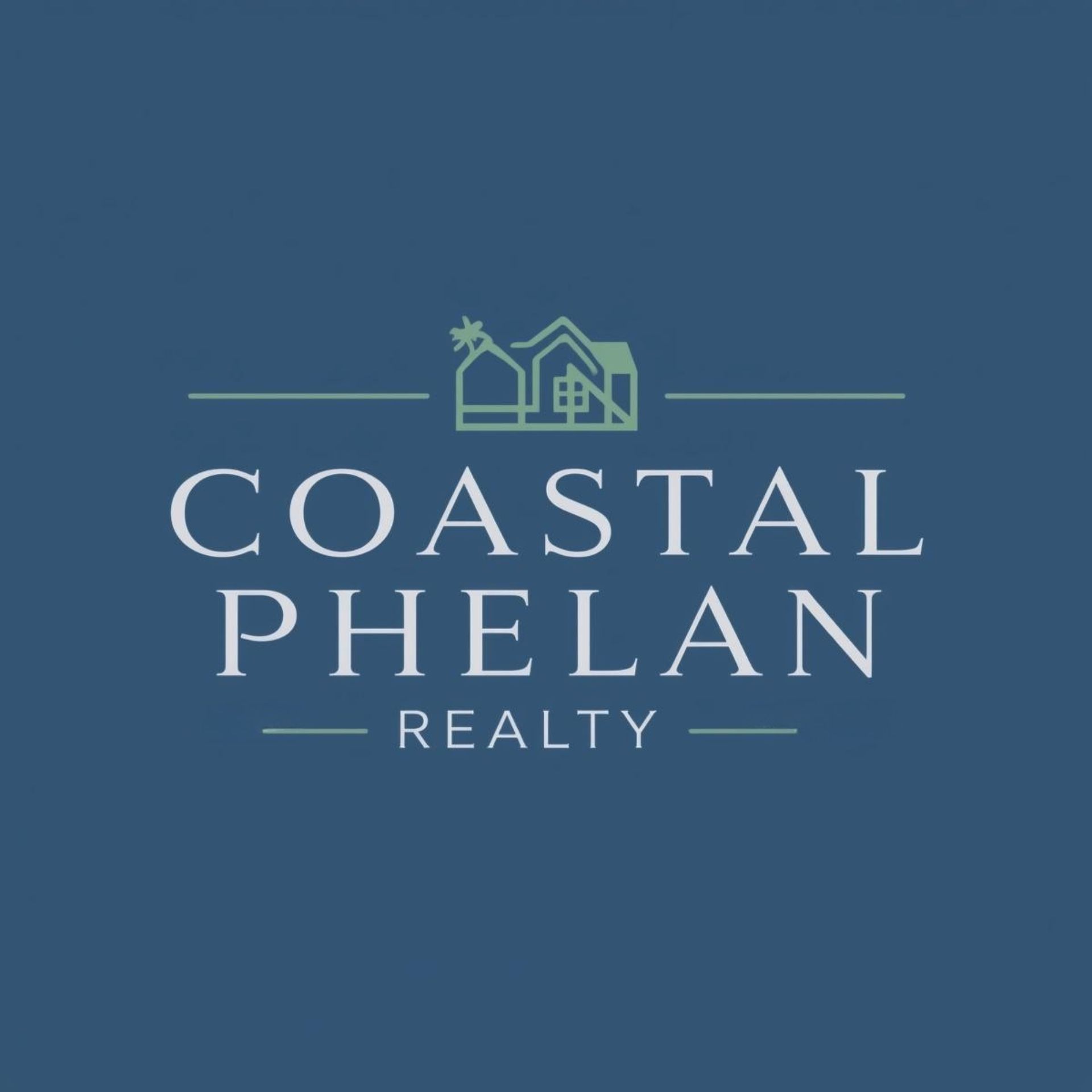 Coastal Phelan Realty logo on a blue background with a house icon and white text