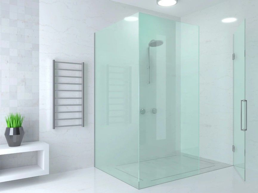 Derbyshire Plumbing & Heating Specialists wet room in corner of bathroom installed in Ilkeston