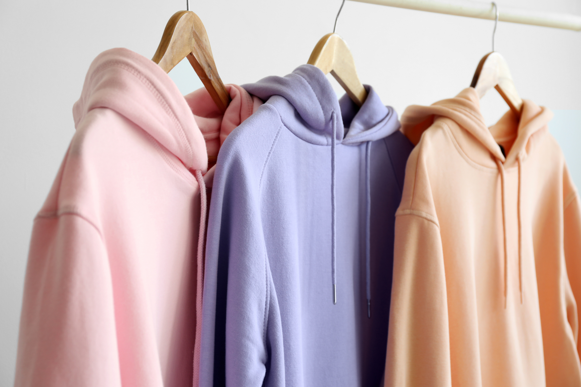 Hoodies hanging on a hanger