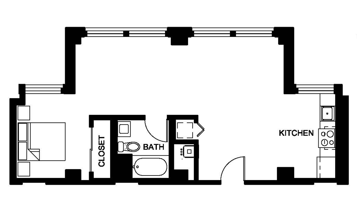 Floor Plan: Flats '07 - 795 square feet