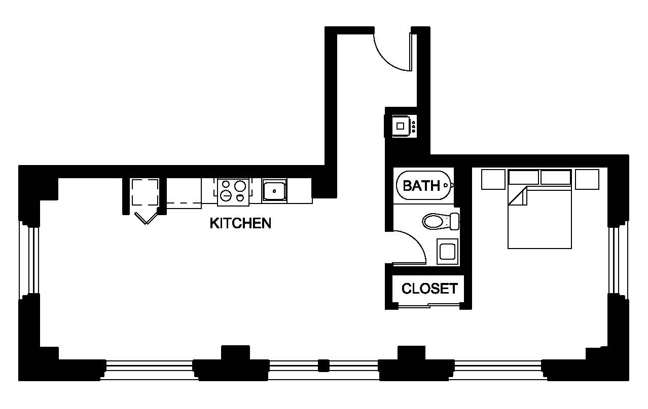 Floor Plan: Flats '10 - 885 square feet
