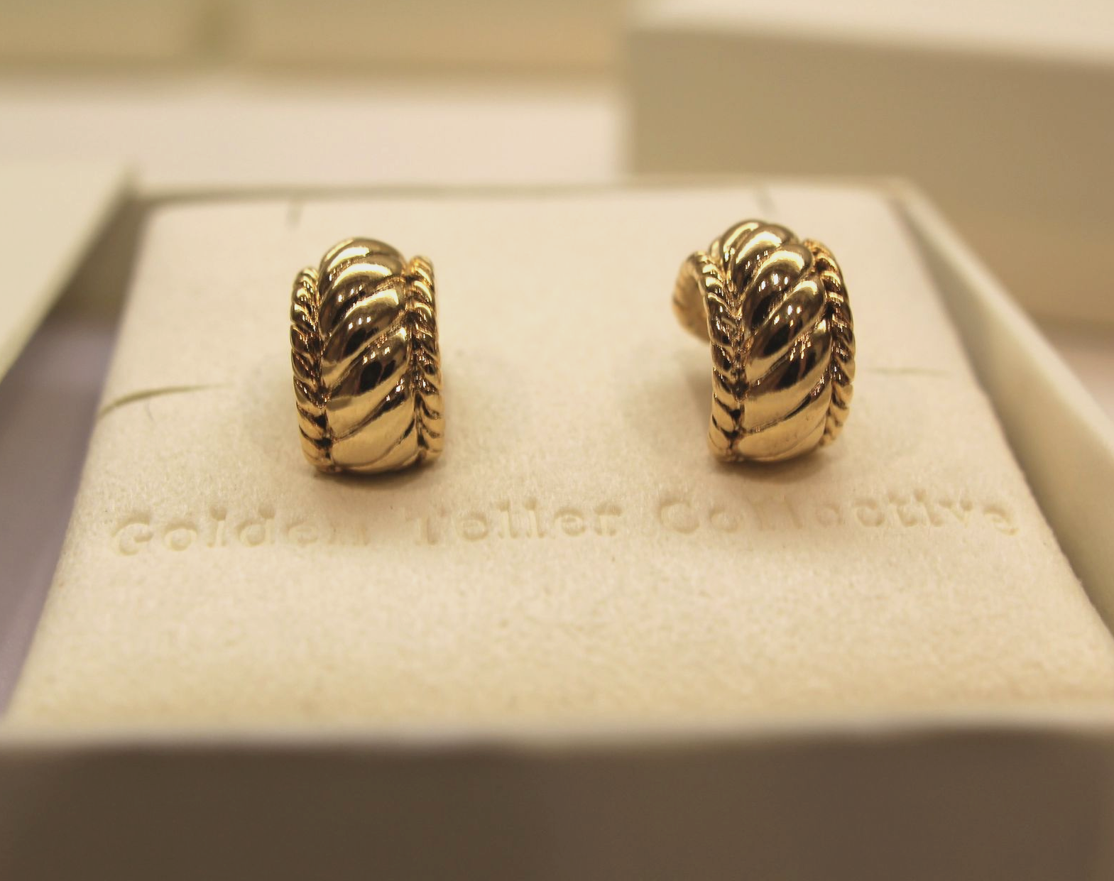 Gold Braided Hoops