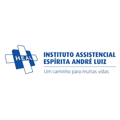 Logo azul e branco do Instituto Assistencial Espírita André Luiz, com a frase “Um caminho para muitas vidas”.