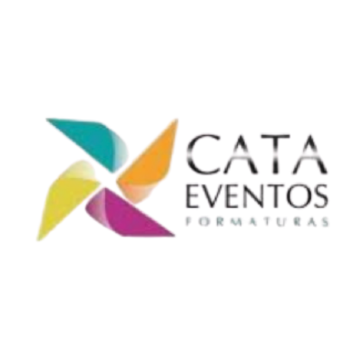 Logo da Cata Eventos Formaturas com ícones coloridos em forma de pétalas
