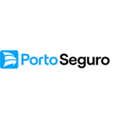 Logotipo da Porto Seguro em azul e preto sobre fundo branco