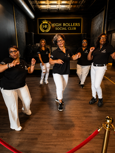 Team performing live at an event