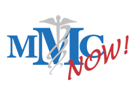 a logo for mmc now with a medical symbol and the words mmc now !