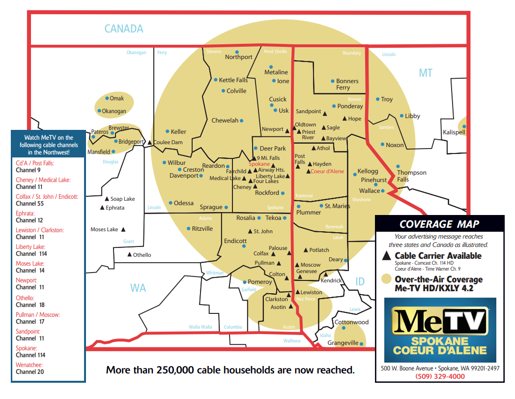 MeTV coverage map