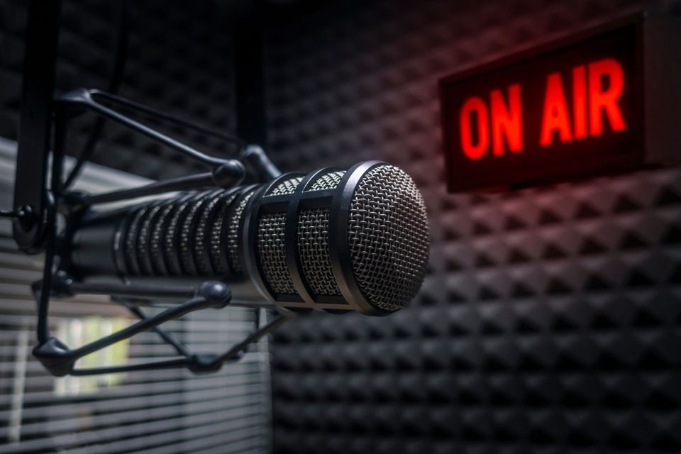 microphone in radio studio