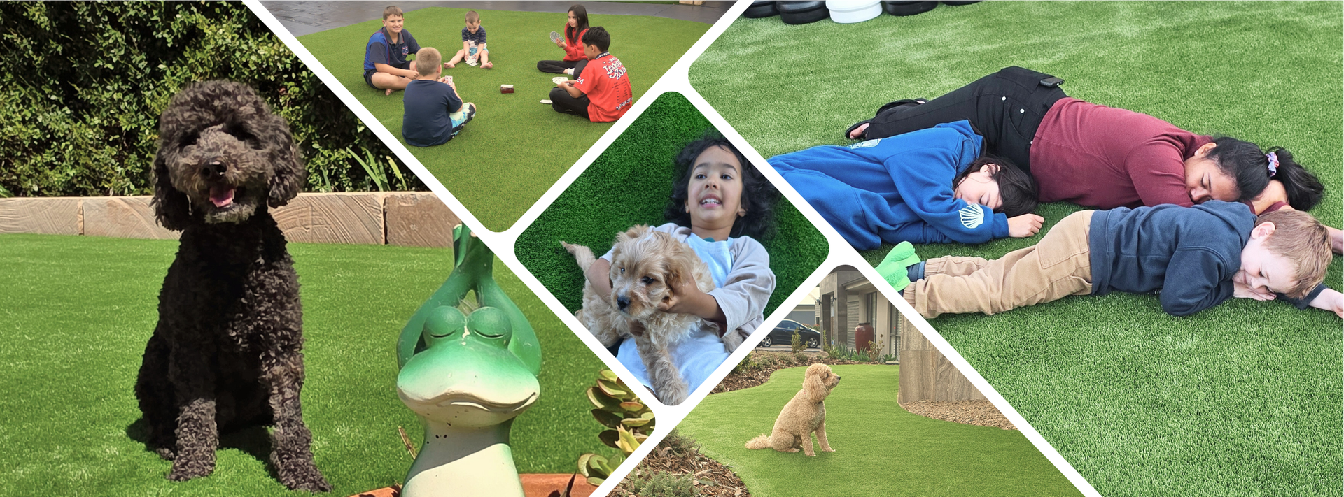 Synthetic turf playground in a childcare centre
